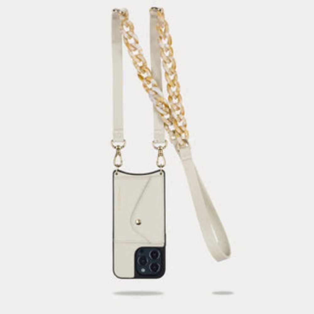 Bandolier Hazel Pebble Leather Crossbody Cellphone Case for iPhone 13 Pro.